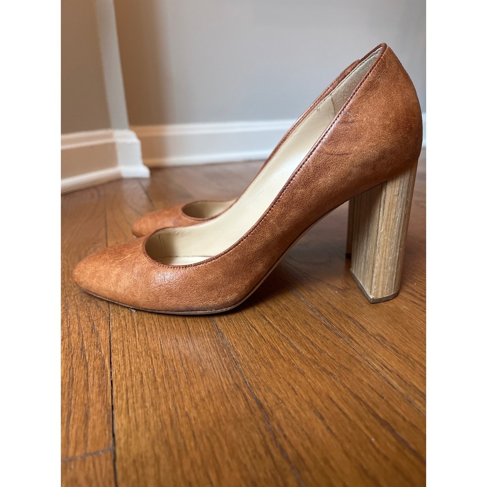 M. Gemi The Lustro Heels Brown Leather with 90mm (3.5 inch) Block Heel Size 6.5